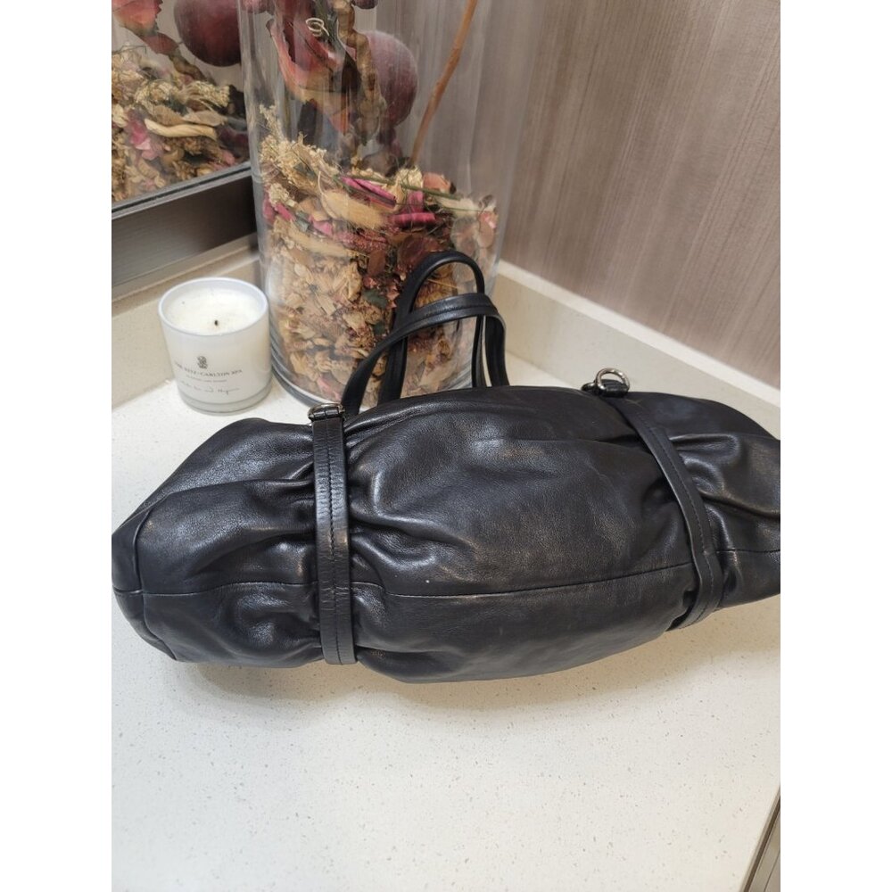 PRADA Milano Italy Black Tessuto-Vitelli Push-lock Easy Shoulder Bag Vintage - Picture 6 of 13